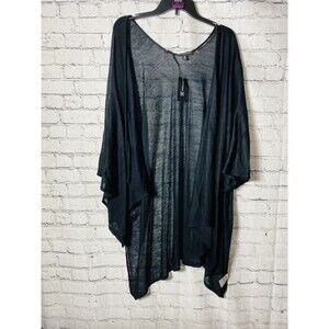 INC women’s Black Open beach cover up kimono Size One Size